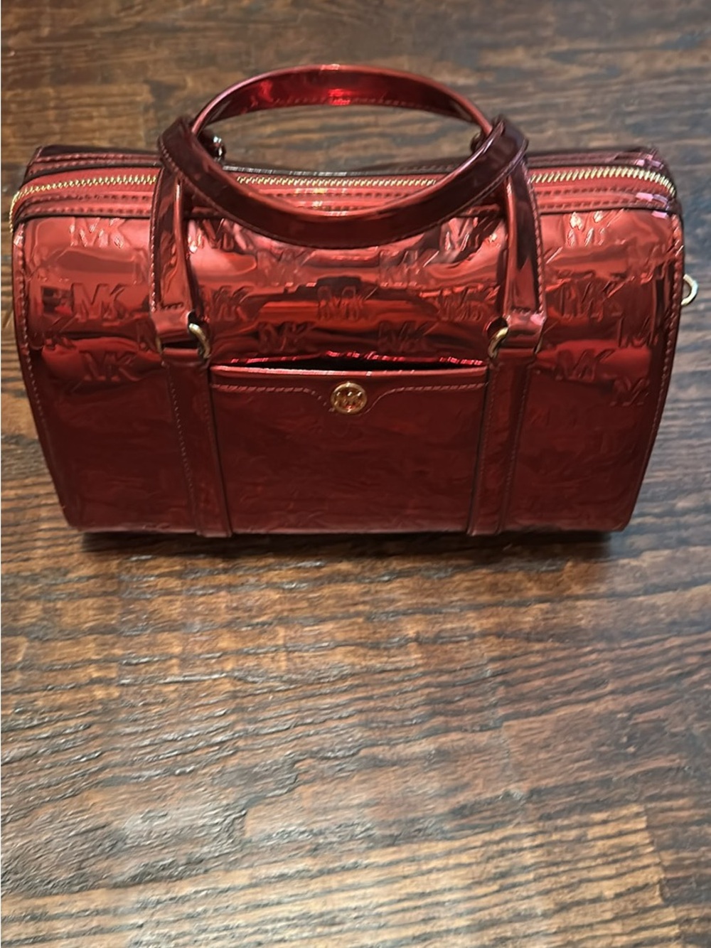 Michael Kors Metallic Red Patent Satchel